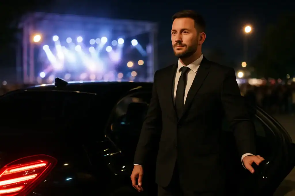 Black Car Chauffeur for Concert Night in Orange County.