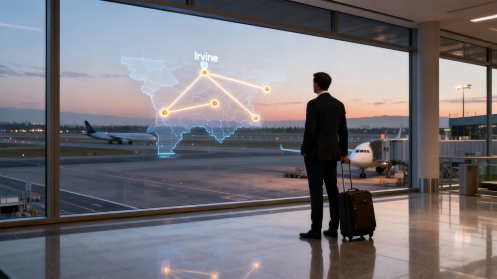 closest airport to irvine california business travel